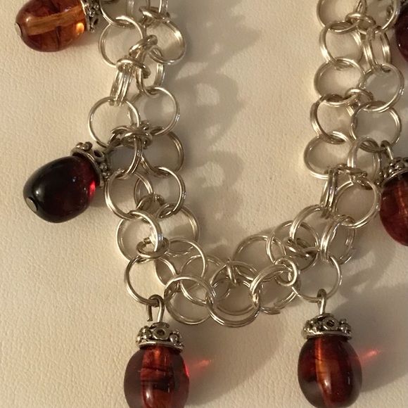 Handmade Silver Loop Charm Bracelet 8” - Picture 3 of 5